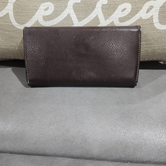 Salvatore Ferragamo Dark Brown Leather Clutch - Picture 2 of 12